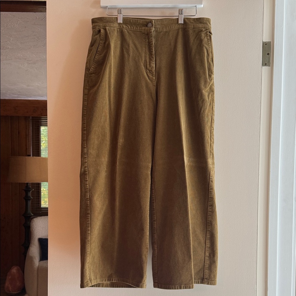 Eileen Fisher Organic Cotton Wide Leg Corduroy Pants